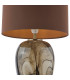 Egas Table Lamp Brown Marble Effect Glass and Antique Brass With Shade-6