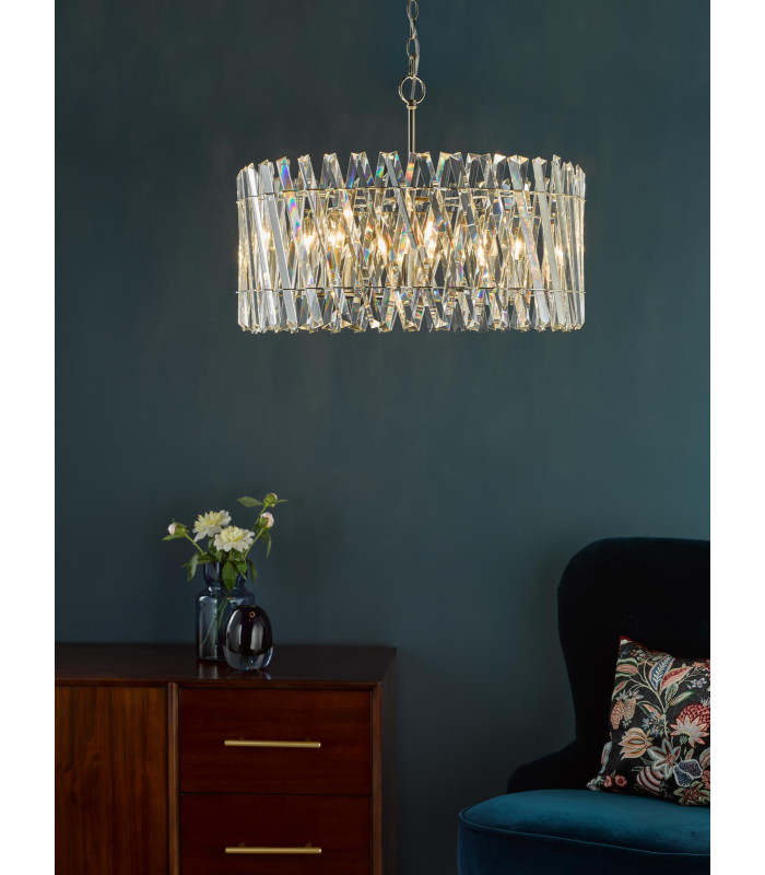 Entwine 8 Light Ceiling Pendant Polished Nickel and Crystal-2