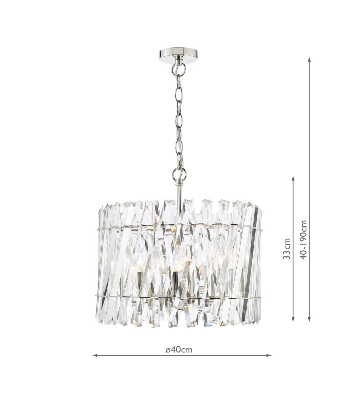 Entwine 6 Light Ceiling Pendant Polished Nickel and Crystal-4