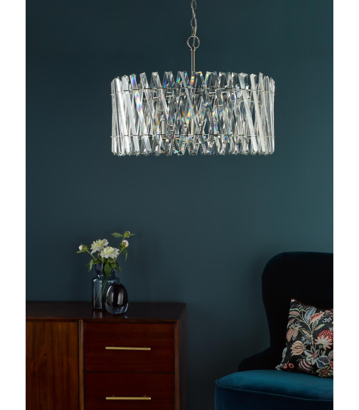 Entwine 8 Light Ceiling Pendant Polished Nickel and Crystal-3