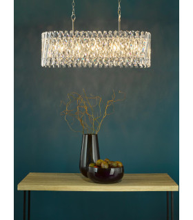 Entwine 10 Light Bar Ceiling Pendant Polished Nickel and Crystal-2