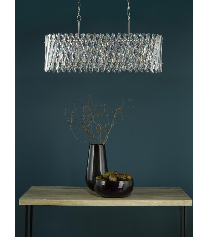 Entwine 10 Light Bar Ceiling Pendant Polished Nickel and Crystal-3