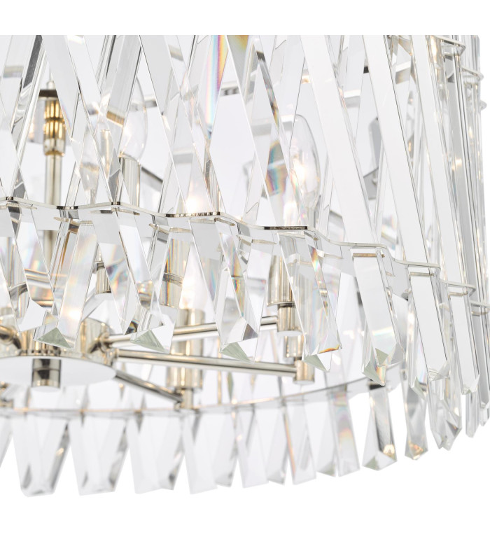 Entwine 8 Light Ceiling Pendant Polished Nickel and Crystal-6