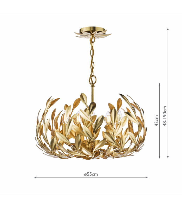 Ercilia 5 Light Ceiling Pendant Gold Leaf-4