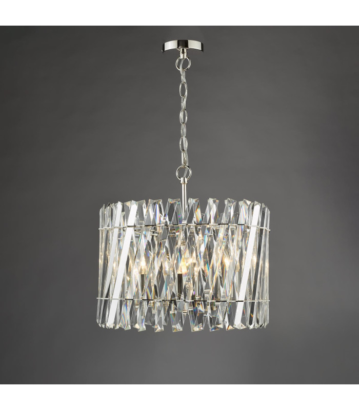 Entwine 6 Light Ceiling Pendant Polished Nickel and Crystal-8