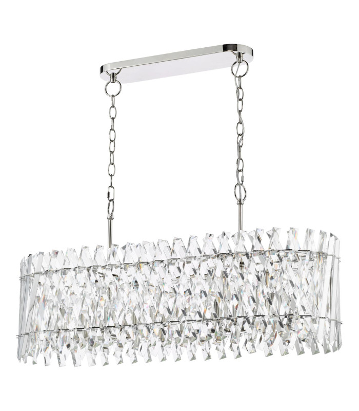 Entwine 10 Light Bar Ceiling Pendant Polished Nickel and Crystal-5