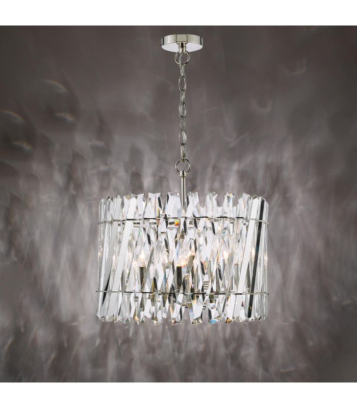 Entwine 6 Light Ceiling Pendant Polished Nickel and Crystal-9