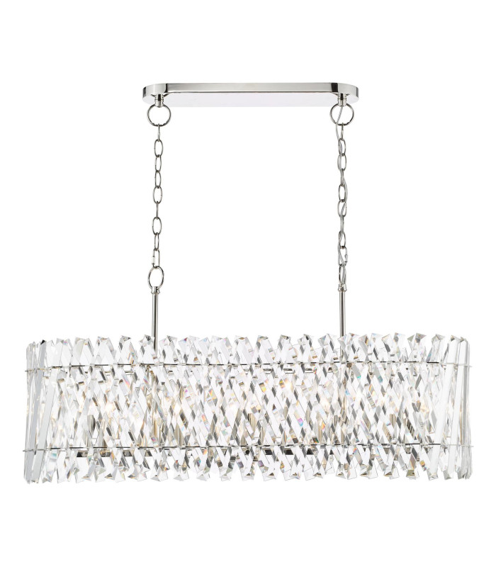 Entwine 10 Light Bar Ceiling Pendant Polished Nickel and Crystal-6
