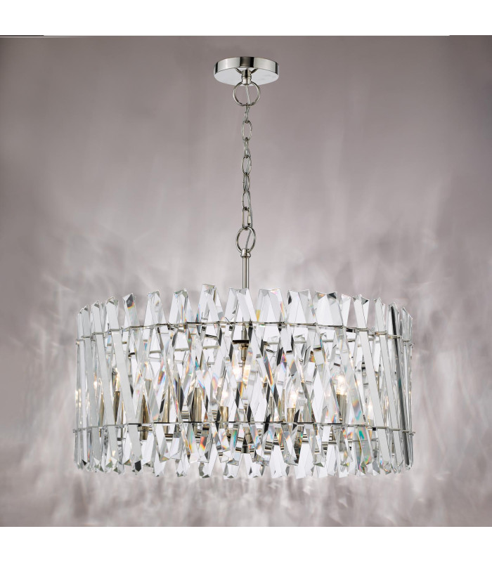Entwine 8 Light Ceiling Pendant Polished Nickel and Crystal-9