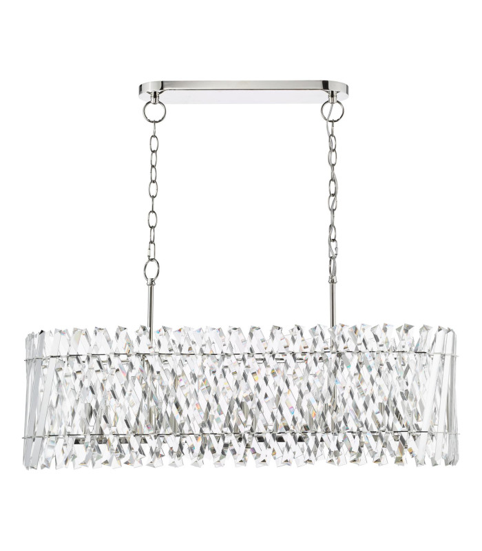 Entwine 10 Light Bar Ceiling Pendant Polished Nickel and Crystal-7