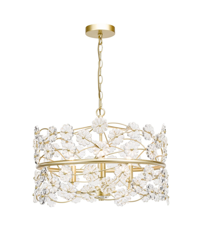 Fonda 3 Light Ceiling Pendant Satin Gold and Glass-1