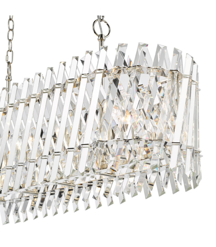 Entwine 10 Light Bar Ceiling Pendant Polished Nickel and Crystal-8