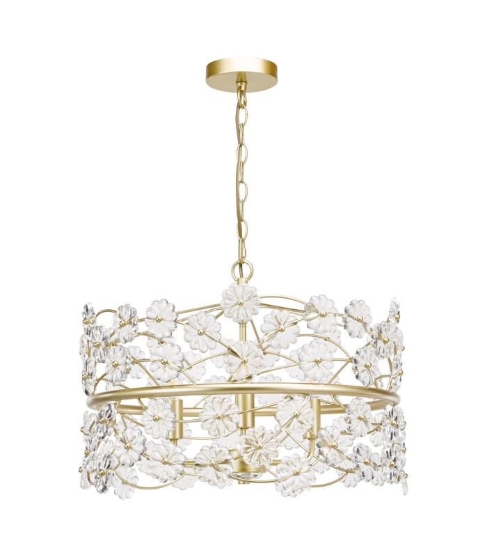 Fonda 3 Light Ceiling Pendant Satin Gold and Glass-3