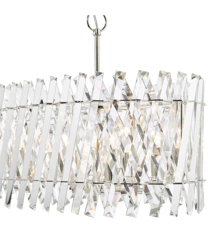 Entwine 10 Light Bar Ceiling Pendant Polished Nickel and Crystal-10