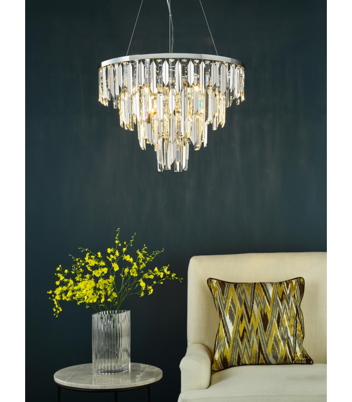 Fuentes 5 Light Ceiling Pendant Polished Chrome and Crystal-2