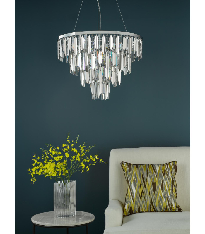Fuentes 5 Light Ceiling Pendant Polished Chrome and Crystal-3