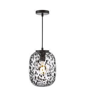 Gethin Ceiling Pendant Matt Black Glass and Black Confetti Glass-1