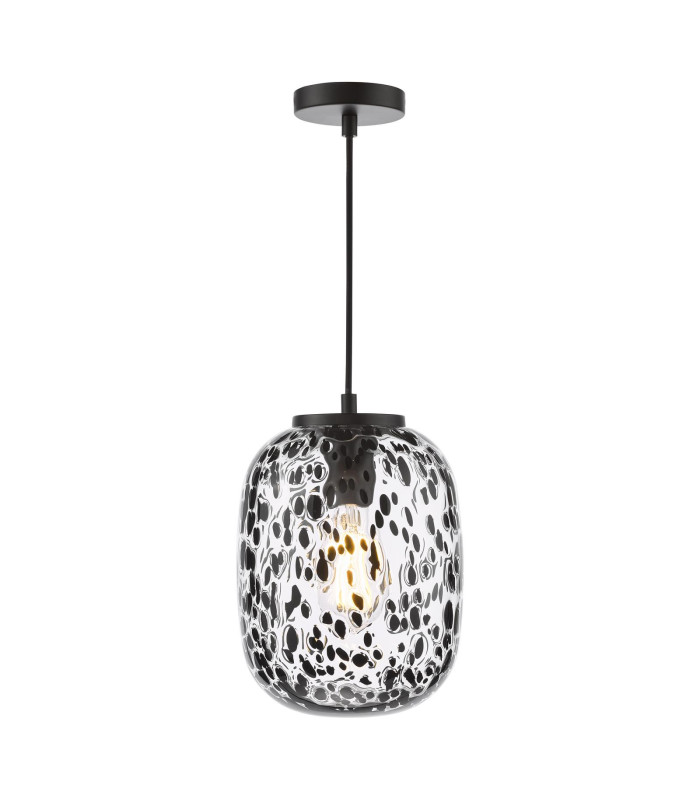 Gethin Ceiling Pendant Matt Black Glass and Black Confetti Glass-1