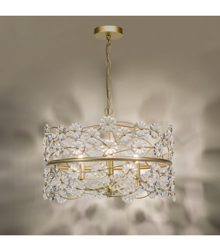 Fonda 3 Light Ceiling Pendant Satin Gold and Glass-6