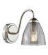 Glynis Wall Light Polished Nickel and Smoked Ribbed Glass-1