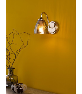 Glynis Wall Light Polished Nickel and Smoked Ribbed Glass-2