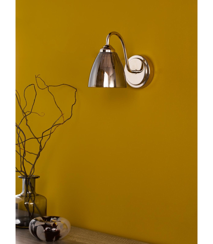 Glynis Wall Light Polished Nickel and Smoked Ribbed Glass-3