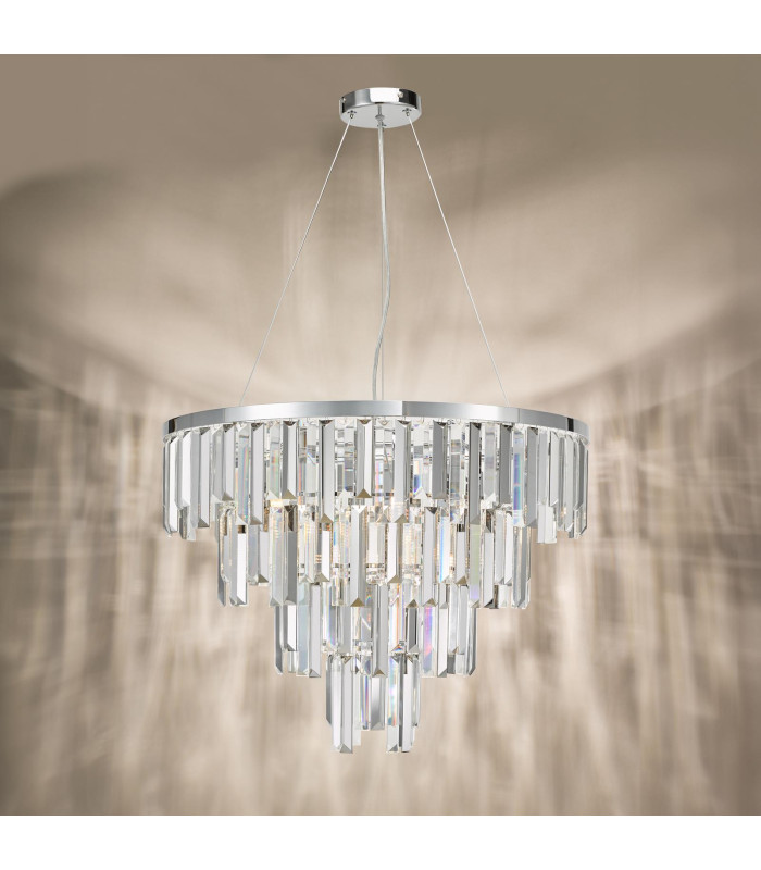 Fuentes 5 Light Ceiling Pendant Polished Chrome and Crystal-8