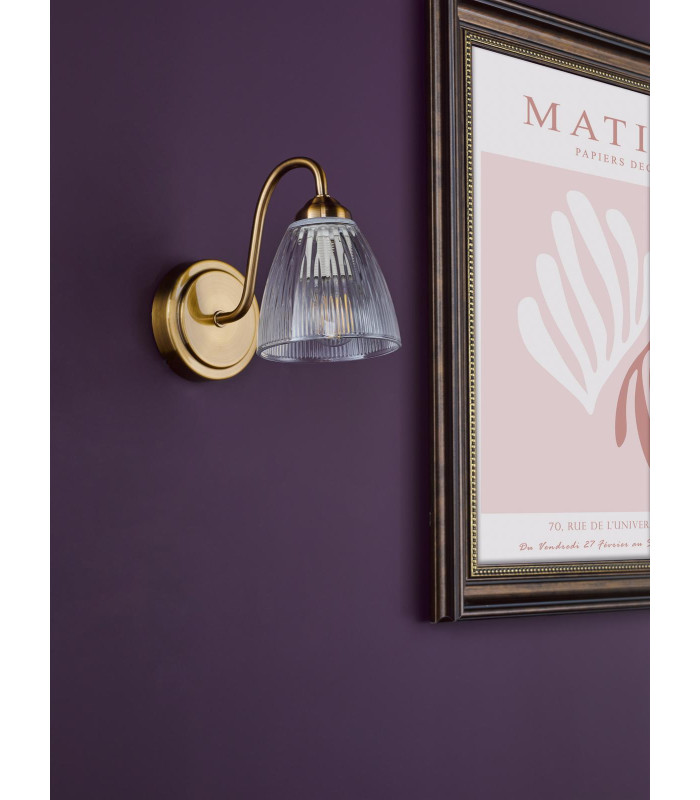 Glynis Wall Light Antique Bronze and Ribbed Glass-3