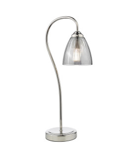 Glynis Table Lamp Polished Nickel and Smoked Ribbed Glass-1