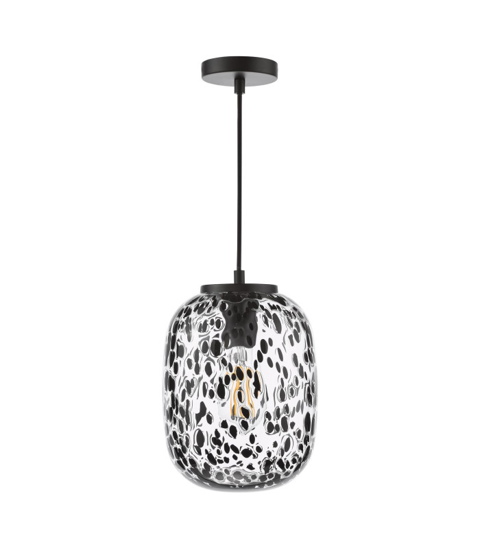Gethin Ceiling Pendant Matt Black Glass and Black Confetti Glass-7