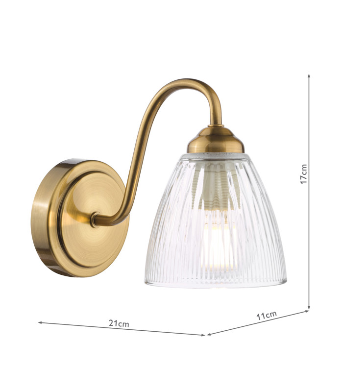 Glynis Wall Light Antique Bronze and Ribbed Glass-6