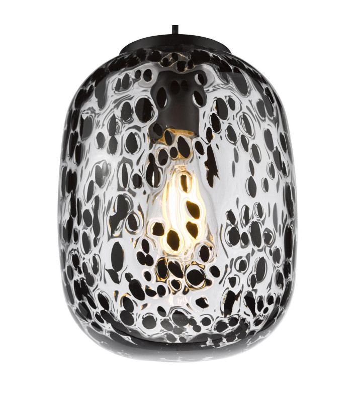 Gethin Ceiling Pendant Matt Black Glass and Black Confetti Glass-9