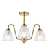 Glynis 3 Light Semi-Flush Antique Bronze and Ribbed Glass-1