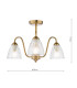 Glynis 3 Light Semi-Flush Antique Bronze and Ribbed Glass-4