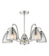 Glynis 5 Light Semi-Flush Polished Nickel and Smoked Ribbed Glass-1