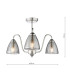 Glynis 3 Light Semi-Flush Polished Nickel and Smoked Ribbed Glass-6