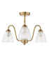 Glynis 3 Light Semi-Flush Antique Bronze and Ribbed Glass-5