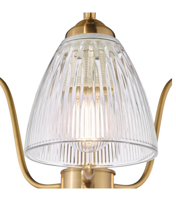 Glynis 3 Light Semi-Flush Antique Bronze and Ribbed Glass-6