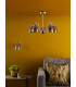 Glynis 5 Light Semi-Flush Polished Nickel and Smoked Ribbed Glass-5