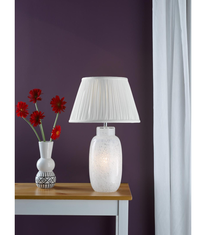 Ileana Table Lamp White Glass With Shade-2