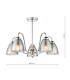 Glynis 5 Light Semi-Flush Polished Nickel and Smoked Ribbed Glass-6