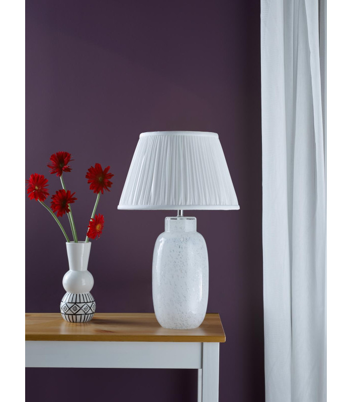 Ileana Table Lamp White Glass With Shade-3