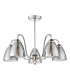 Glynis 5 Light Semi-Flush Polished Nickel and Smoked Ribbed Glass-7