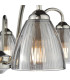 Glynis 5 Light Semi-Flush Polished Nickel and Smoked Ribbed Glass-8