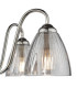 Glynis 5 Light Semi-Flush Polished Nickel and Smoked Ribbed Glass-9