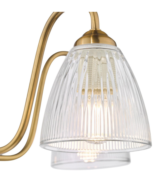 Glynis 5 Light Semi-Flush Antique Bronze and Ribbed Glass-8