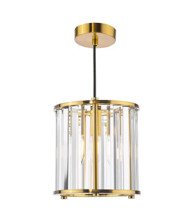 Kiran Ceiling Pendant Natural Brass and Crystal-1