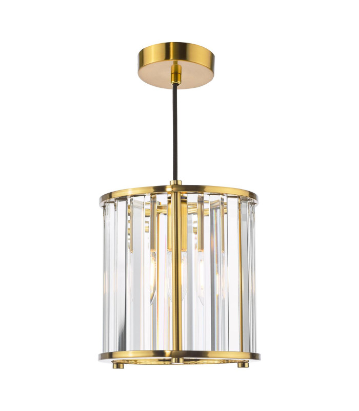 Kiran Ceiling Pendant Natural Brass and Crystal-1