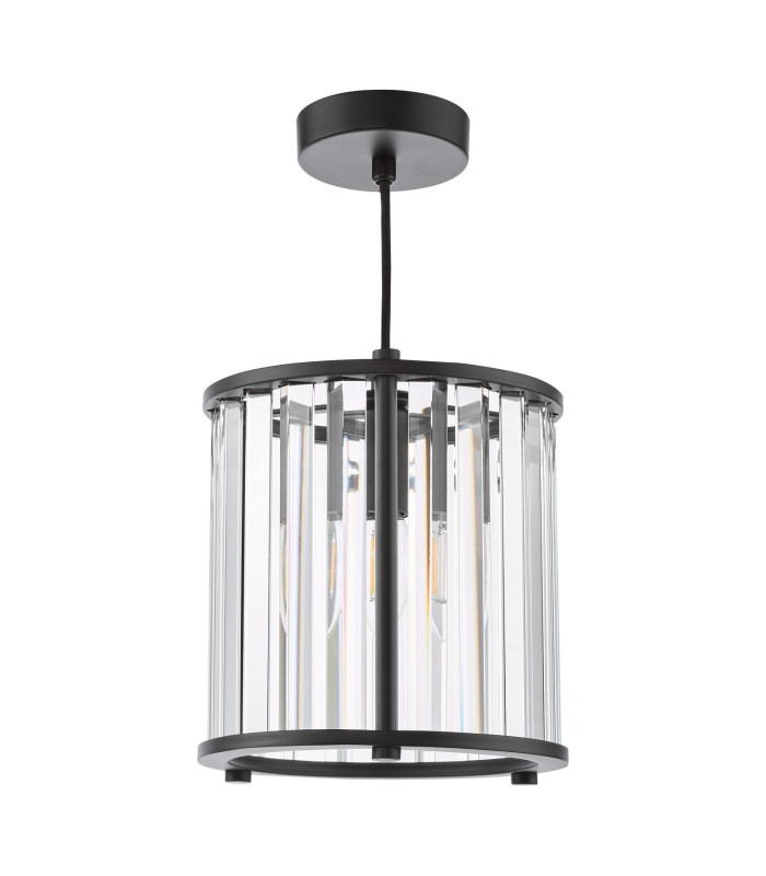 Kiran Ceiling Pendant Satin Black and Crystal-3