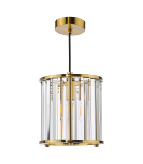 Kiran Ceiling Pendant Natural Brass and Crystal-2
